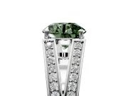 Split Shank Engagement Ring Setting for Fancy Green Round Cut Center with Pave Split Shank and Prong Head in White Gold