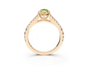 Solitaire Engagement Ring Setting for Fancy Yellow Marquise Center with Pave Split Shank and Prong Head in Rose Gold