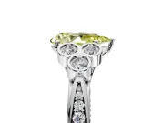 Cluster Engagement Ring Setting for Fancy Yellow Pear-Shaped Center with Bezel Accent Clusters and Prong Head in Sterling Silver