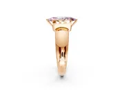 Tension Engagement Ring Setting for Fancy Pink Marquise Center with Wide Flat Band and Tension Head in Rose Gold