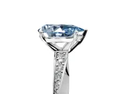 Side Accent Engagement Ring Setting for Fancy Blue Pear-Shaped Center with Accent Shoulders and Prong Head in White Gold
