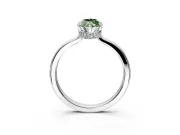 Hidden Halo Engagement Ring Setting for Fancy Green Marquise Center with Wide Flat Plain Band and Prong Head in Sterling Silver