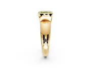 Tension Engagement Ring Setting for Fancy Yellow Asscher Cut Center with Wide Flat Band and Tension Head in Yellow Gold