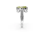 Solitaire Engagement Ring Setting for Fancy Yellow Marquise Center with Twisted Band and Scroll Prong Head in Platinum