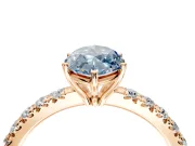 Solitaire Engagement Ring Setting for Fancy Blue Marquise Center with Large Accent Band and Prong Head in Rose Gold