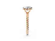 Solitaire Engagement Ring Setting for Oval Center with 2-Strand Rope Twist Band and Prong Head in Rose Gold