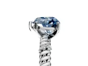 Rope Engagement Ring Setting for Fancy Blue Heart-Shaped Center with Accent Shoulders and Prong Head in White Gold