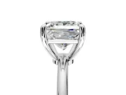 Minimalist Solitaire Engagement Ring Setting for Princess Cut Center with Thin Band and Prong Head in Sterling Silver