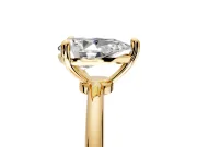 Minimalist Solitaire Engagement Ring Setting for Pear-Shaped Center with Thin Band and Prong Head in Yellow Gold