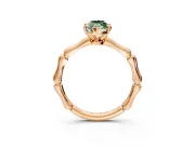 Solitaire Engagement Ring Setting for Fancy Green Marquise Center with Bamboo Band and Prong Head in Rose Gold