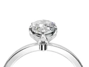 Solitaire Engagement Ring Setting for Marquise Center with Thin Rounded Plain Band and Prong Head in Platinum