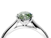 Solitaire Engagement Ring Setting for Fancy Green Marquise Center with Narrow Cathedral Band and Prong Head in Platinum