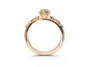 Cluster Engagement Ring Setting for Fancy Yellow Marquise Center with Round Cut Accent Band and Prong Head in Rose Gold