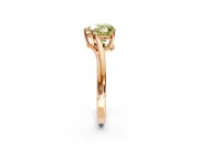 Solitaire Engagement Ring Setting for Fancy Yellow Heart-Shaped Center with Plain Bypass Twist Band and Prong Head in Rose Gold