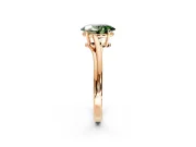 Solitaire Engagement Ring Setting for Fancy Green Oval Center with Plain Bypass Twist Band and Prong Head in Rose Gold