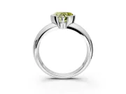 Tension Engagement Ring Setting for Fancy Yellow Heart-Shaped Center with Wide Flat Band and Tension Head in White Gold