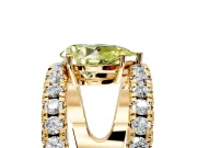 Solitaire Engagement Ring Setting for Fancy Yellow Pear-Shaped Center with Wide-Open Split Shank and Prong Head in Yellow Gold