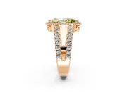 Halo Engagement Ring Setting for Fancy Yellow Marquise Center with Wide-Open Pave Split Shank and Prong Head in Rose Gold