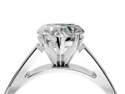 Solitaire Engagement Ring Setting for Heart-Shaped Center with Tapered Split Shoulders and Prong Head in White Gold