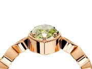 Vintage Station Engagement Ring Setting for Fancy Yellow Marquise Center with Accents and Prong Head in Rose Gold