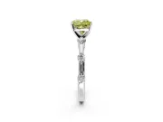 Solitaire Engagement Ring Setting for Fancy Yellow Cushion Cut Center with Bezel Station Band and Prong Head in Platinum