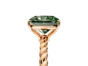 Solitaire Engagement Ring Setting for Fancy Green Radiant Cut Center with Plain Twisted Rope Band and Prong Head in Rose Gold
