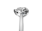 Solitaire Engagement Ring Setting for Heart-Shaped Center with Narrow Cathedral Band and Prong Head in Platinum