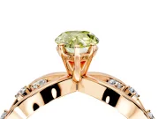 Solitaire Engagement Ring Setting for Fancy Yellow Pear-Shaped Center with Criss-Cross Accent Band and Prong Head in Rose Gold
