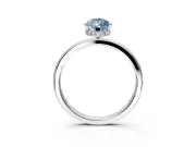 Hidden Halo Engagement Ring Setting for Fancy Blue Pear-Shaped Center with Plain Band and Tall Prong Head in Platinum