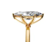 Solitaire Engagement Ring Setting for Marquise Center with Straight Thin Band and Prong Head in Yellow Gold