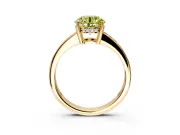 Solitaire Engagement Ring Setting for Fancy Yellow Round Cut Center with Channel-Set Accent Band and Prong Head in Yellow Gold