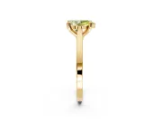 Solitaire Engagement Ring Setting for Fancy Yellow Pear-Shaped Center with Tapered Shoulders and Prong Head in Yellow Gold