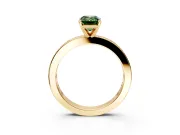 Solitaire Engagement Ring Setting for Fancy Green Emerald Cut Center with Channel Baguette Band and Prong Head in Yellow Gold
