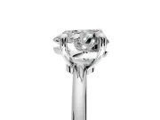 Minimalist Solitaire Engagement Ring Setting for Heart-Shaped Center with Thin Band and Prong Head in Platinum