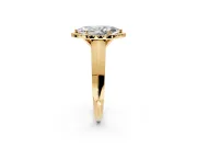 Halo Engagement Ring Setting for Marquise Center with Knife Ridge Cathedral Band and Prong Head in Yellow Gold