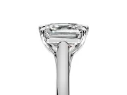 Solitaire Engagement Ring Setting for Asscher Cut Center with Cathedral Band and Prong Head in Sterling Silver