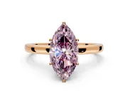 Solitaire Engagement Ring Setting for Fancy Pink Marquise Center with Plain Band and Tulip Prong Head in Rose Gold
