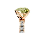 Open Basket Engagement Ring Setting for Fancy Yellow Heart-Shaped Center with Pave Band and Prong Head in Rose Gold