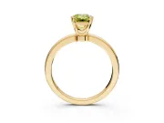 Solitaire Engagement Ring Setting for Fancy Yellow Emerald Cut Center with Plain Band and Tulip Prong Head in Yellow Gold