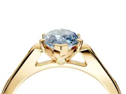 Solitaire Engagement Ring Setting for Fancy Blue Marquise Center with Channel Accents and Prong Head in Yellow Gold