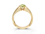 Split Shank Engagement Ring Setting for Fancy Yellow Pear-Shaped Center with Pave Split Shank and Prong Head in Yellow Gold