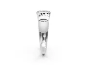 Tension Engagement Ring Setting for Princess Cut Center with Wide Flat Band and Tension Head in Sterling Silver