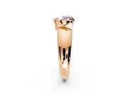 Tension Engagement Ring Setting for Fancy Pink Heart-Shaped Center with Wide Flat Band and Tension Head in Rose Gold
