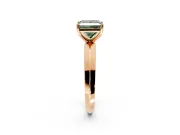 Solitaire Engagement Ring Setting for Fancy Green Princess Cut Center with Wide Knife Ridge Band and Prong Head in Rose Gold