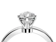 Solitaire Engagement Ring Setting for Pear-Shaped Center with Plain Band and Tulip Prong Head in Platinum
