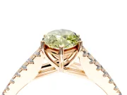 Solitaire Engagement Ring Setting for Fancy Yellow Marquise Center with Pave Split Shank and Prong Head in Rose Gold