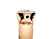 Tension Engagement Ring Setting for Radiant Cut Center with Wide Flat Band and Tension Head in Rose Gold