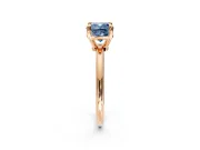 Minimalist Solitaire Engagement Ring Setting for Fancy Blue Cushion Cut Center with Thin Band and Prong Head in Rose Gold