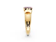 Tension Engagement Ring Setting for Fancy Pink Asscher Cut Center with Wide Flat Band and Tension Head in Yellow Gold