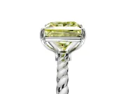 Solitaire Engagement Ring Setting for Fancy Yellow Princess Cut Center with Plain Twisted Rope Band and Prong Head in Sterling Silver